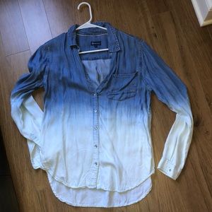 Tractr blu denim top